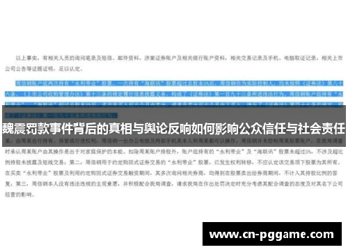 魏震罚款事件背后的真相与舆论反响如何影响公众信任与社会责任